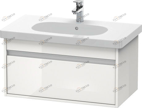 KT666702222 Ketho Тумбочка подвесная Белый глянцевый декор Duravit