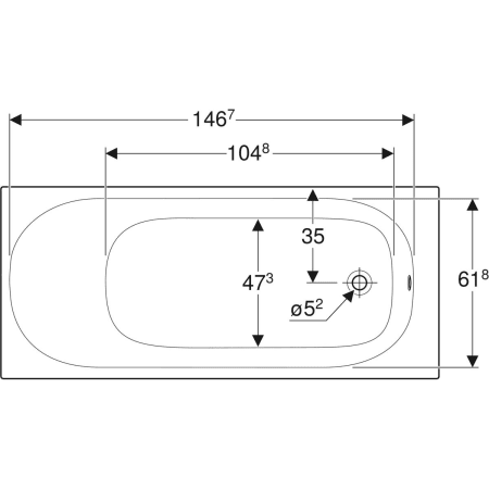 554.043.01.1 Прямоугольная ванна Geberit Soana, узкий край Geberit  - Вид №12