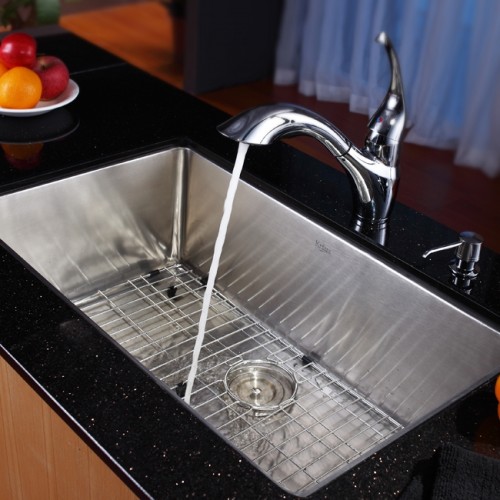 KHU100-30-KPF2210ORB-KSD30ORB Накладная раковина на столешницу  прямоугольная Krausru  - Вид №6