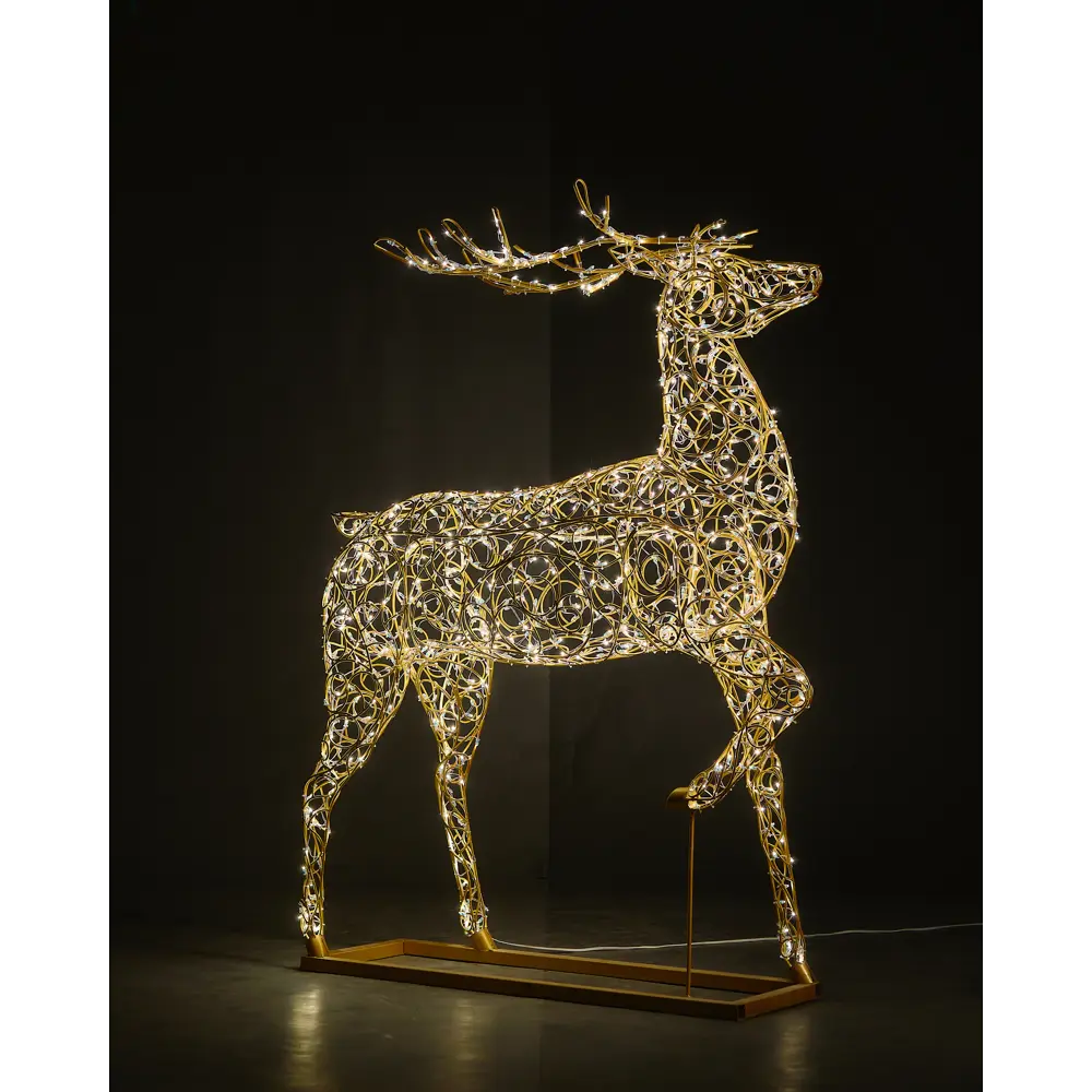 Электрическая светящиеся фигура Олень Северный 400 LED 160x240x40 см теплый белый свет 86164111 STLM-2180436 LUMINE AJUR 