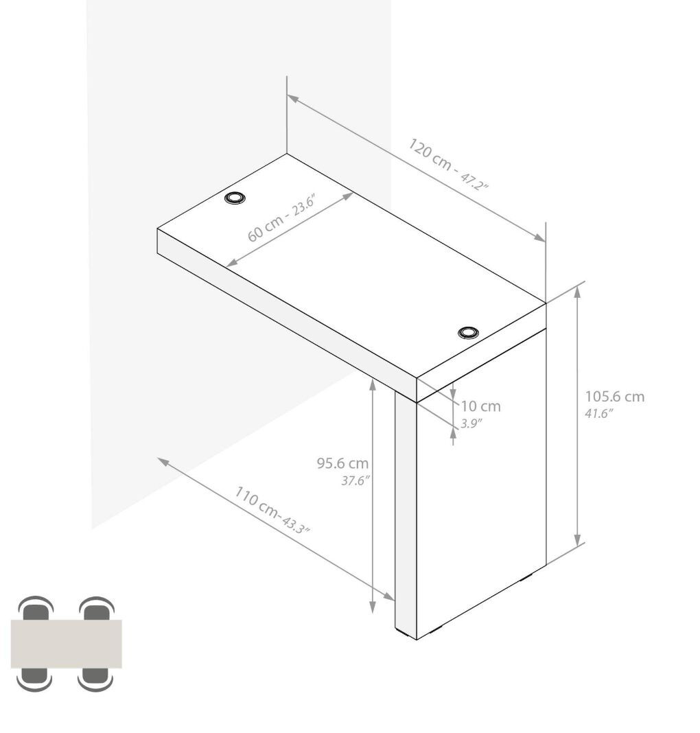 Высокий стол на полуострове в меламине с беспроводным зарядным устройством Mobili Fiver Evolution ARCH-00028433 - Вид №34