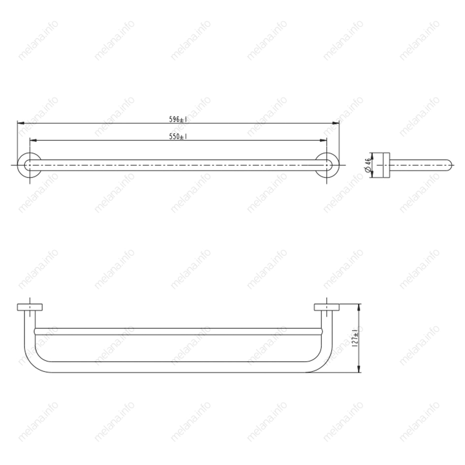 Двойная штанга для полотенец MELANA сатин хром MLN-866002 866 серия - Вид №1