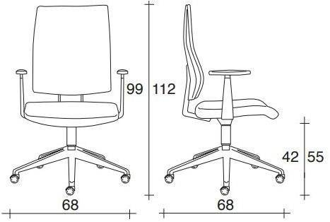 TALIN Офисное кресло из ткани с 5 спицами с подлокотниками на колесиках Ally sun-id-1421108 - Вид №1