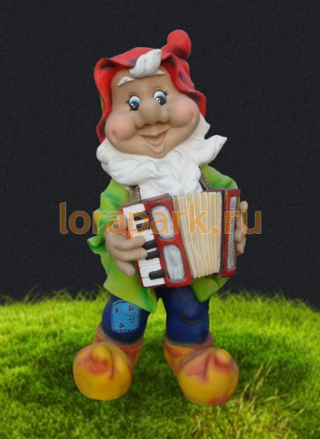 GG101-SB.LS ГНОМ с гармошкой, скульптура бетонная LAB.Space  - Вид №1