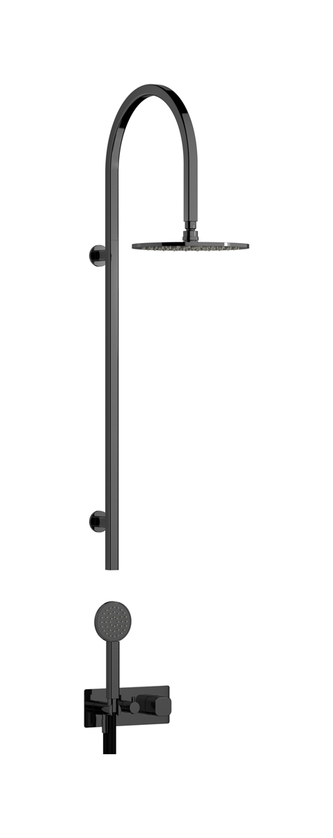 Душевая колонна в комплекте с душевым гарнитуром. WE ARE IB eo800cf_1 Black Chrome Elio