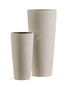 41.3319-02-020-BE-61 Кашпо  Effectory - серия Beton - Высокий конус - Белый песок Цветочная коллекция