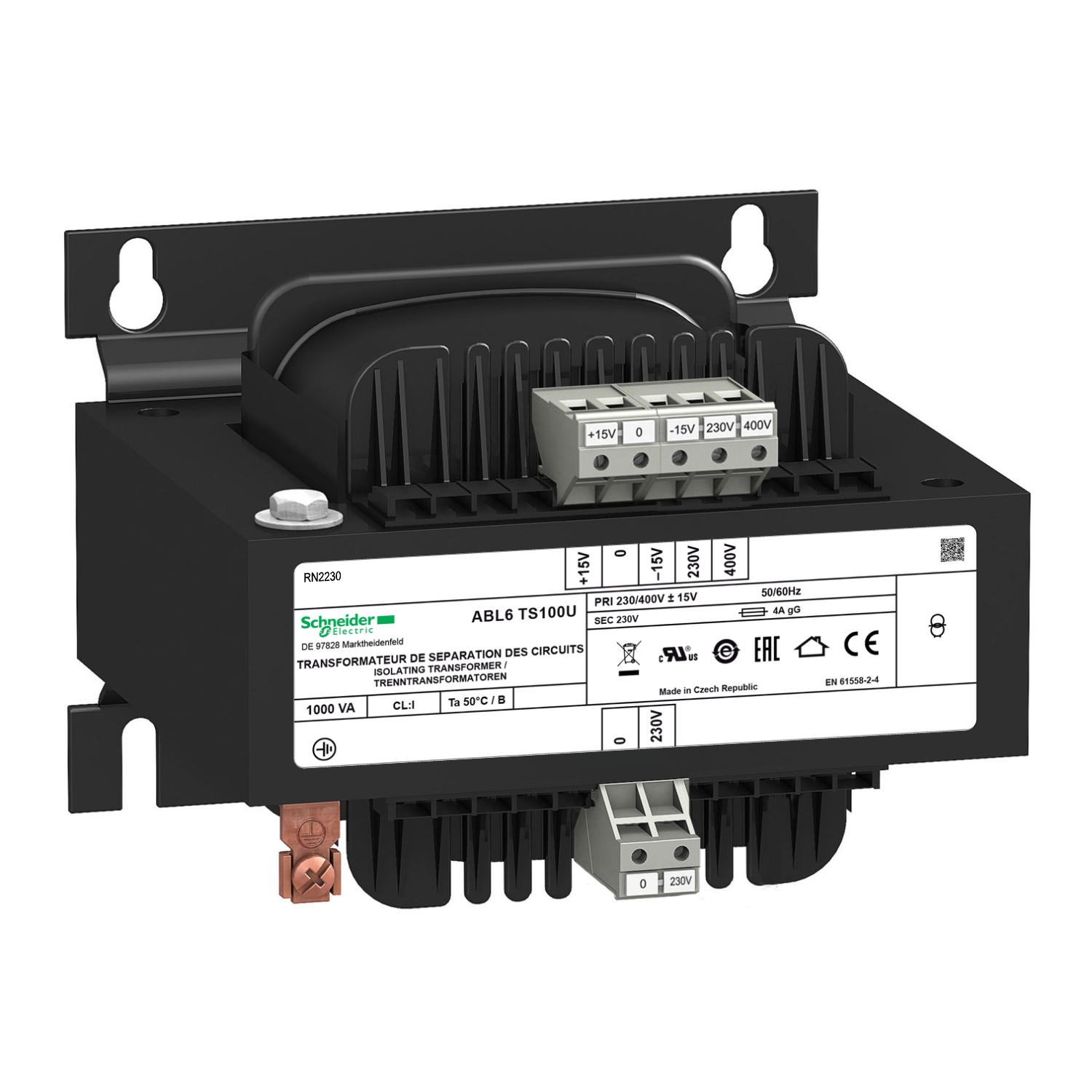 ABL6TS100U ТРАНСФОРМАТОР 230-400В 1X230В 1000ВA Schneider Electric Блоки питания и тарансформаторы 
