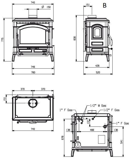 LA NORDICA EXTRAFLAME Чугунная дровяная печь sun-id-1476128 - Вид №1