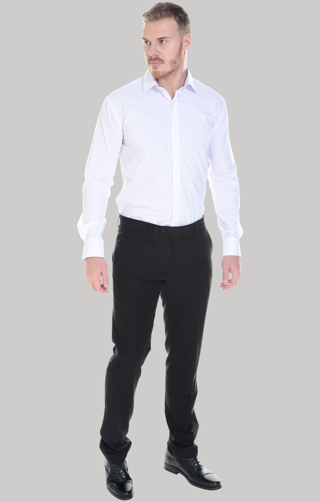 62465 Рубашка мужская  white El-Risto  Корпоративная одежда  размер 41/176-182  - Вид №29