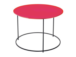 Журнальный столик с одноцветной столешницей из МДФ и металлической рамой