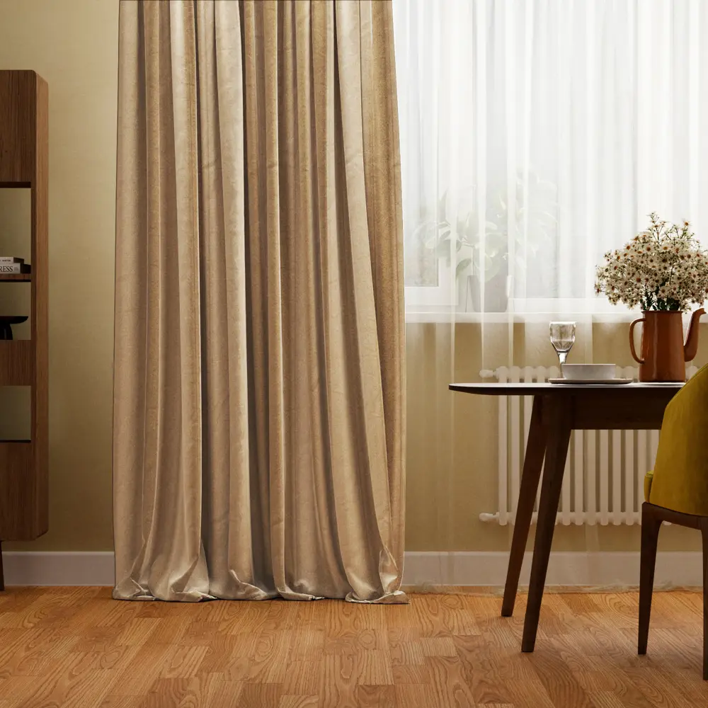 Штора на ленте Паола 200x280 см цвет бежевый MIAMOZA STLM-2050465