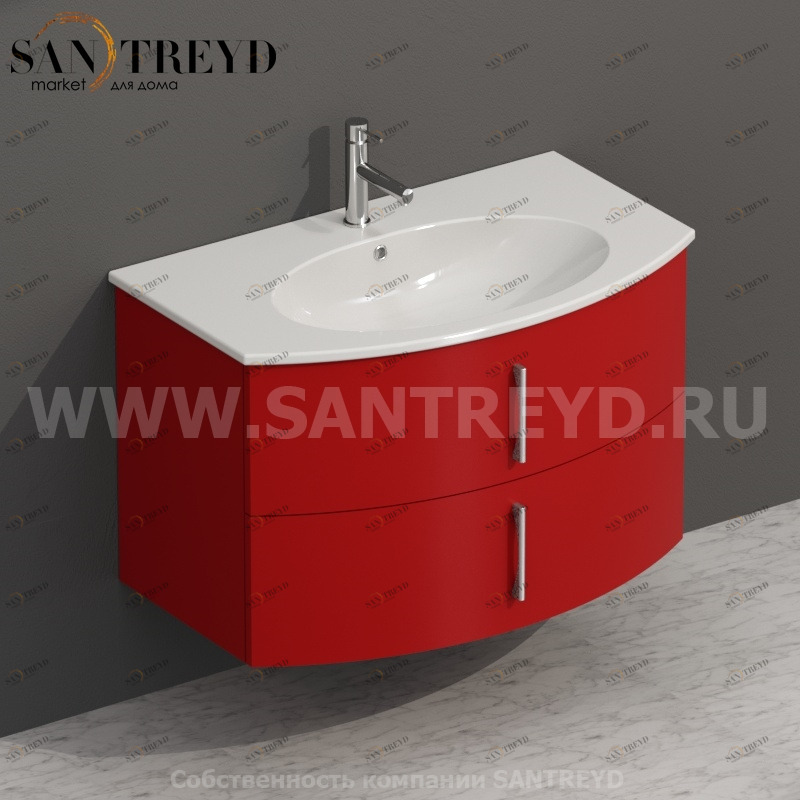 MDMC80Y147 Тумба с двумя ящиками 78 см красная Globo 4ALL Италия Ceramica Globo