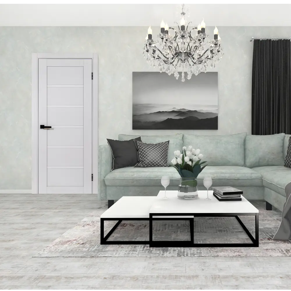 Комплект двери Легда-28.1 глухая 90x200 см полипропилен цвет серое дерево с добором 100 мм PORTIKA STLM-2065391 - Вид №1