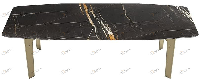 Capital Collection Прямоугольный стол из мрамора сахара нуар Eclectic sun-id-1480099