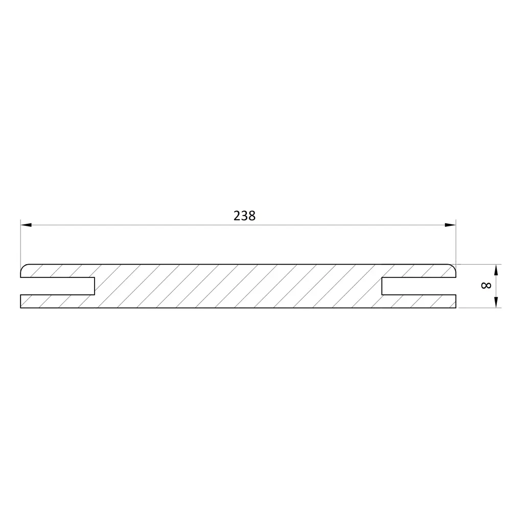 Добор телескопический 2070х238х8 мм ПВХ ламинация цвет пломбир КРОНОПРОФИЛЬ STLM-2155481 - Вид №3