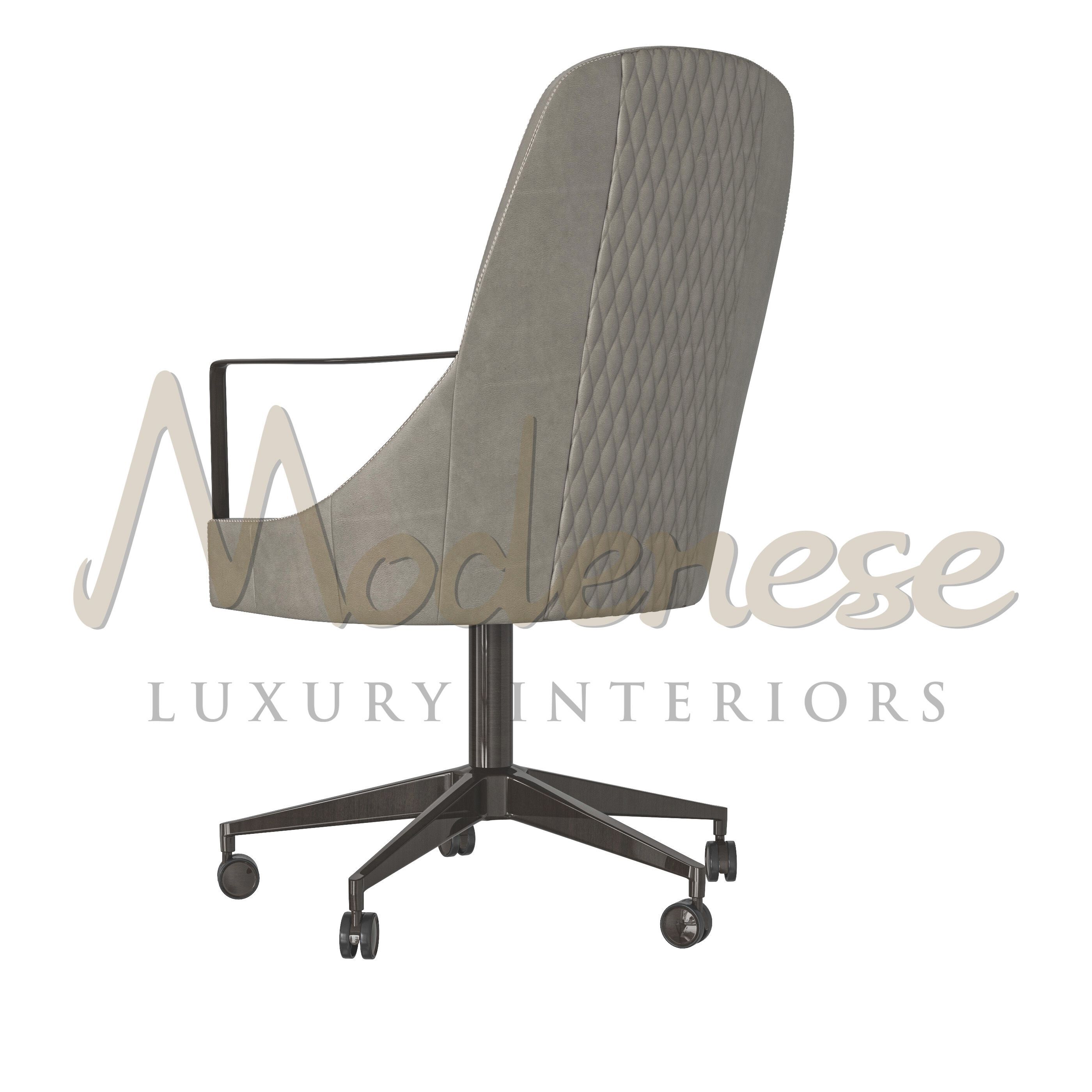 Кожаный поворотный операционный офисный стул с колесами Modenese Luxury Interiors 20301 ARCH-00012342 - Вид №1