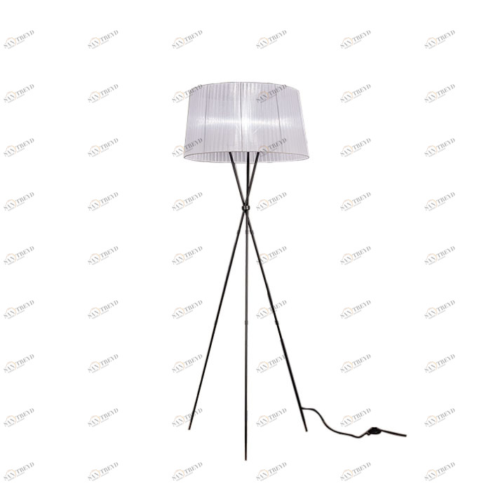 Торшер на треноге с белым абажуром черный Frezia Light 92332 FREZIA LIGHT  00-3953632 Белый;черный 