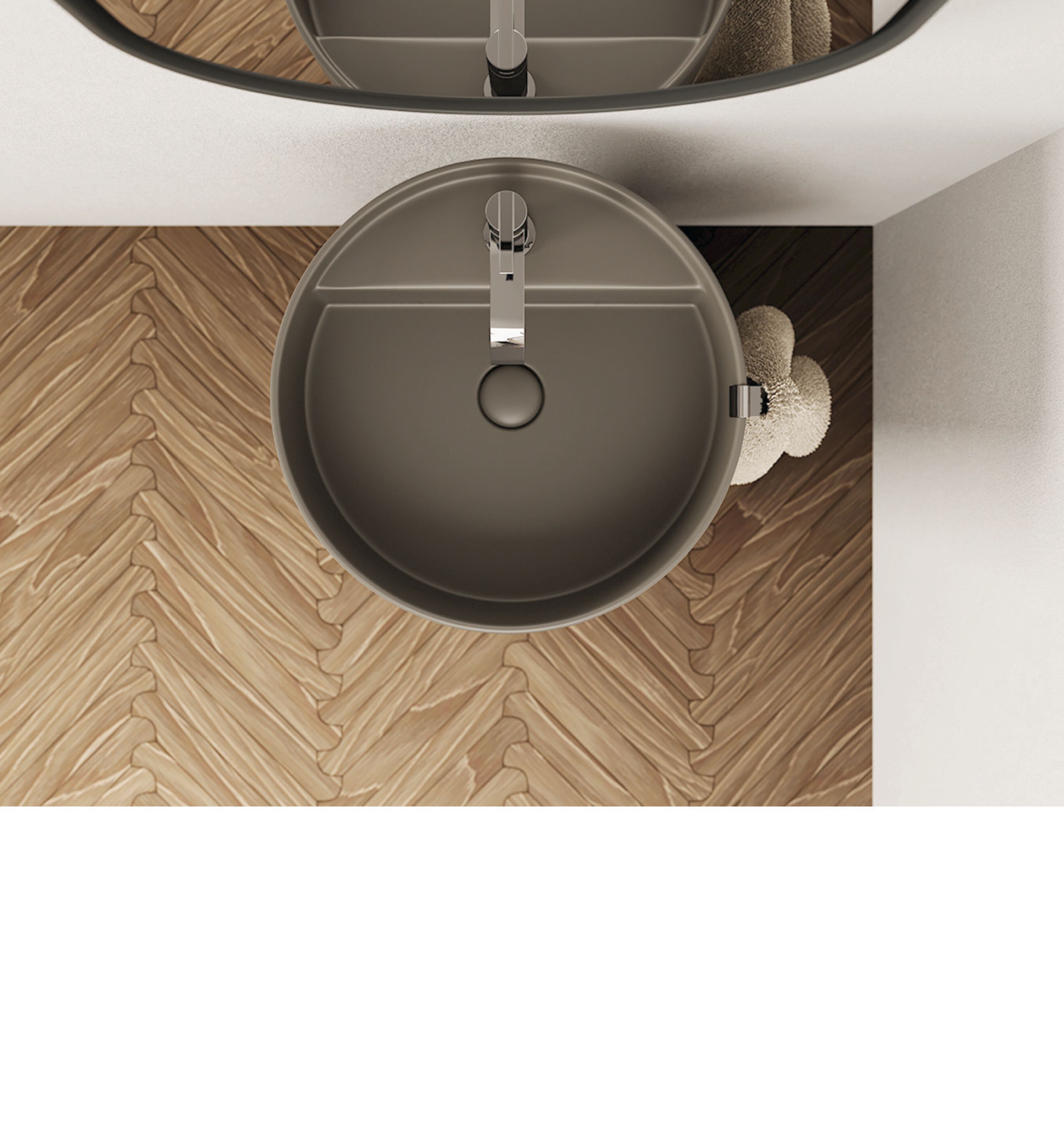 Керамическая круглая отдельно стоящая раковина Nic очевидный ARCH-00070023 - Вид №3