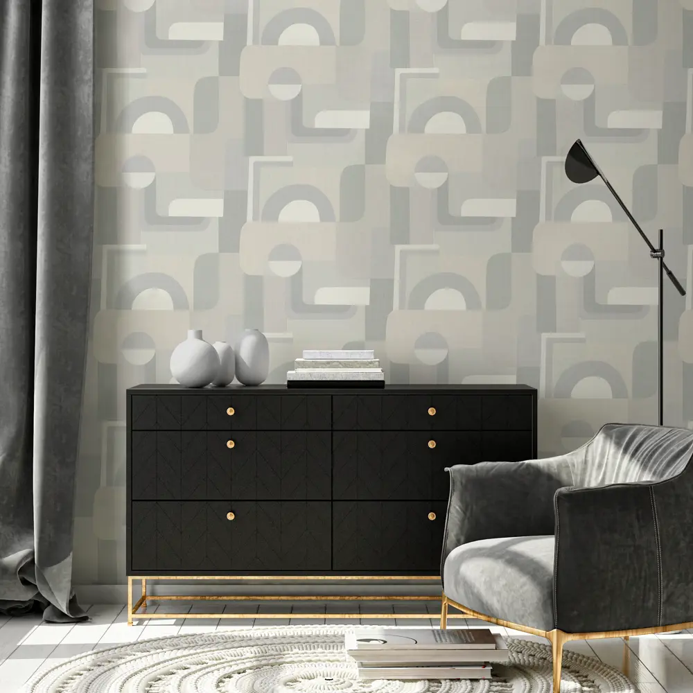 Palitra Home Modern - серые флизелиновые обои с абстрактным рисунком 89409472 STLM-1578174 - Вид №4