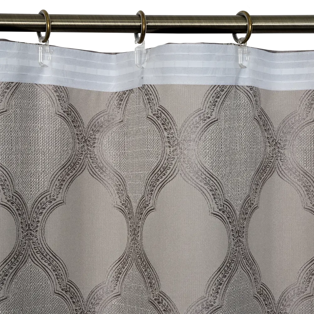 Штора на ленте «Кармен» 160х260 см полиэстер вензель цвет серый AMORE MIO STLM-2050750 - Вид №3
