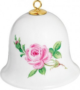 10563182 Meissen Колокольчик 11см "Белая роза" Фарфор, Керамика