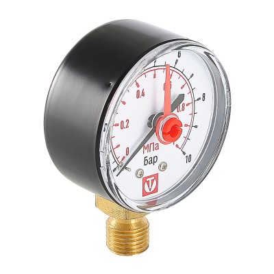 VT.TM50.D.02 Манометр с нижним подключением VT.TM50.D Valtec 50 мм, 1/4", 0-10 бар, нижнее подключение 