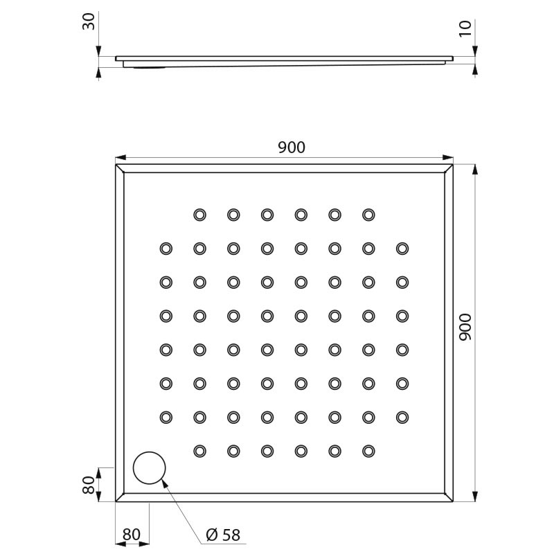 150600 Душевой поддон для инвалидов встраиваемый DELABIE  - Вид №1