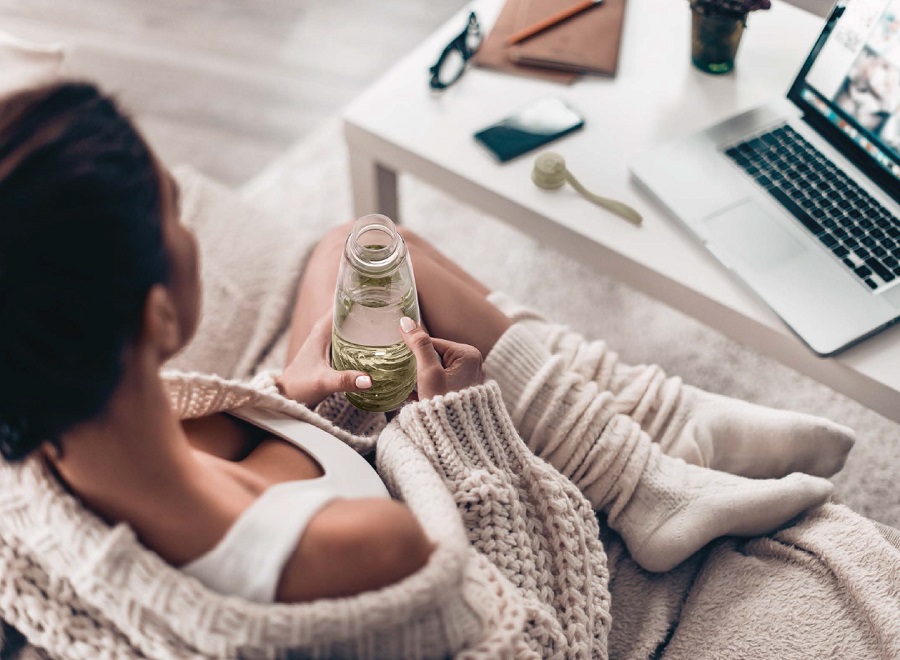 11640148 Бутылка для фруктовой воды h2o голубая Guzzini  - Вид №2