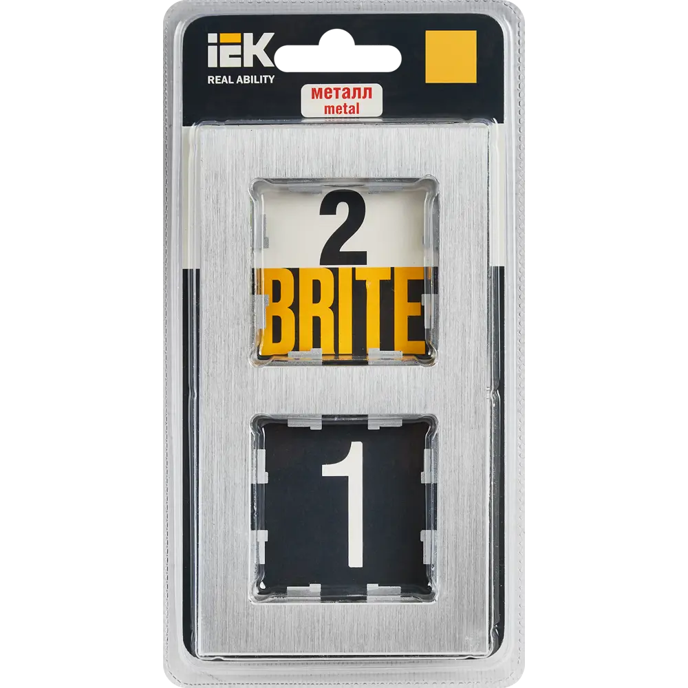 Рамка IEK Brite-2 для розеток и выключателей в алюминиевом исполнении 87761330 STLM-1116293 - Вид №3