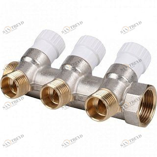 Коллектор 3/4" STOUT с вентилями на 3 выхода 1/2" SMB6851341203