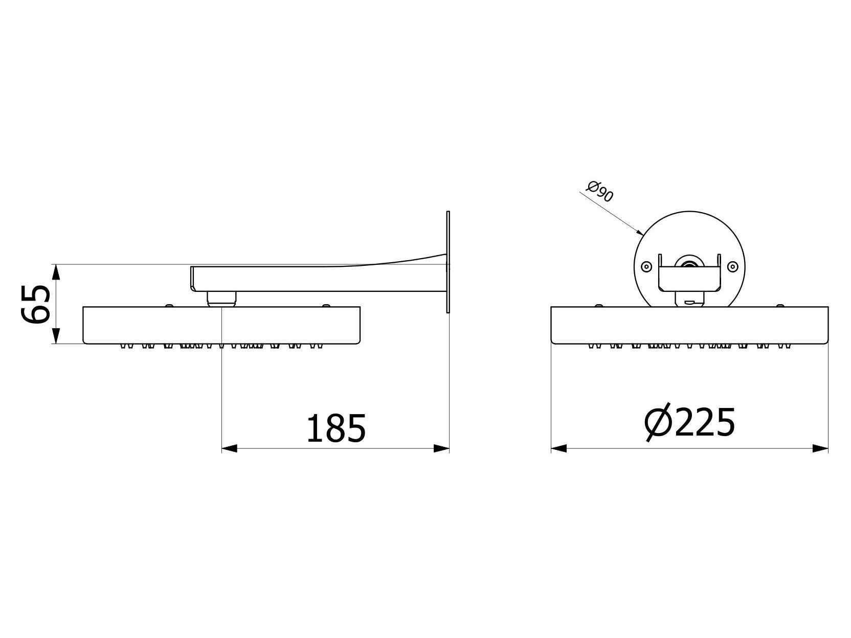 Стальная настенная круглая душевая головка с кронштейном IB насадки для душа Program 316 ARCH-00068349 - Вид №2