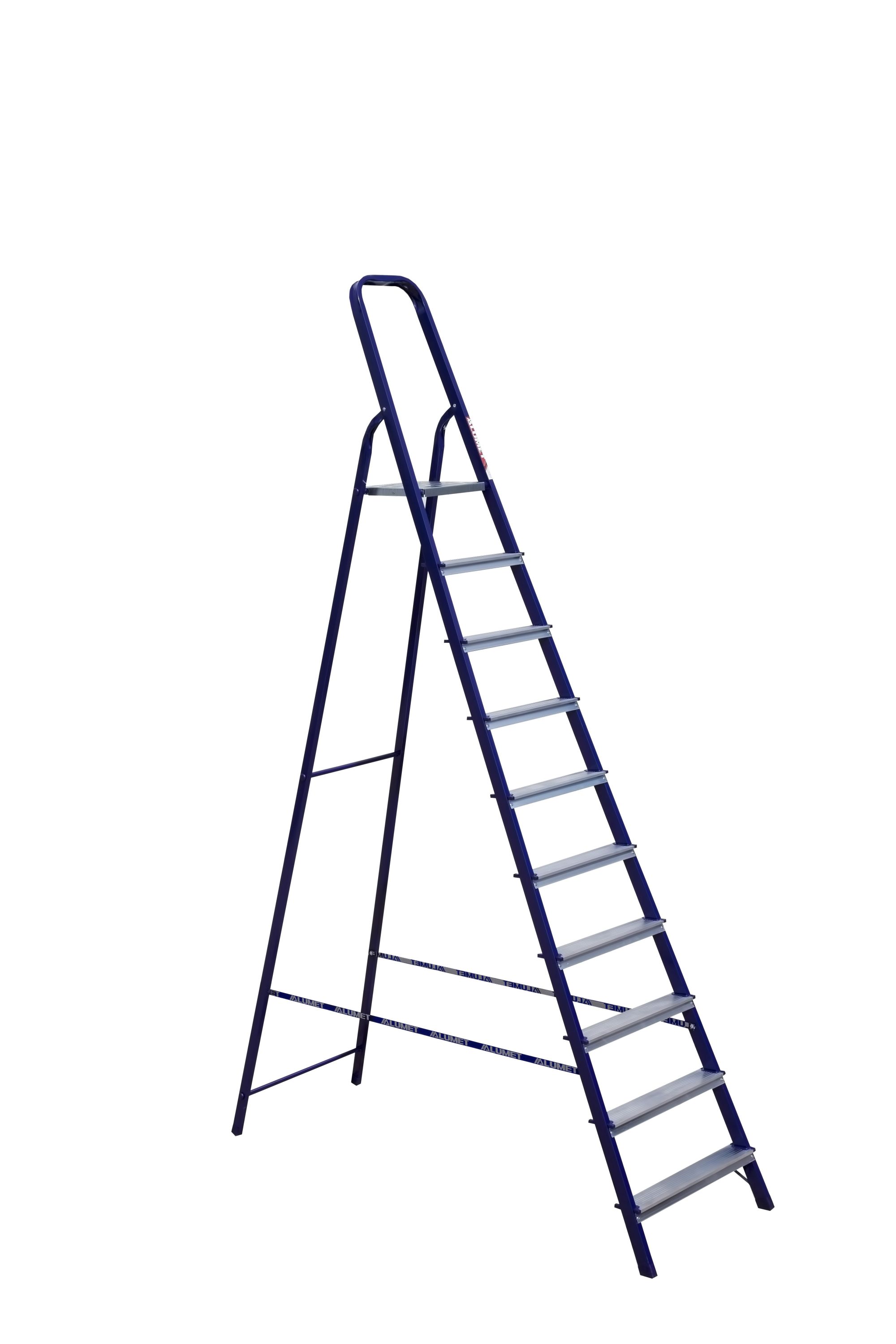 Стремянка стальная с алюминиевыми ступенями M 8410 ALUMET 