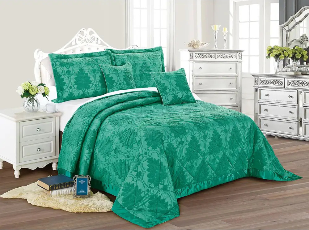 93728233 Покрывало Tango Jacqueline FX8888-11 230x250 см микрофибра цвет зеленый STLM-0558153