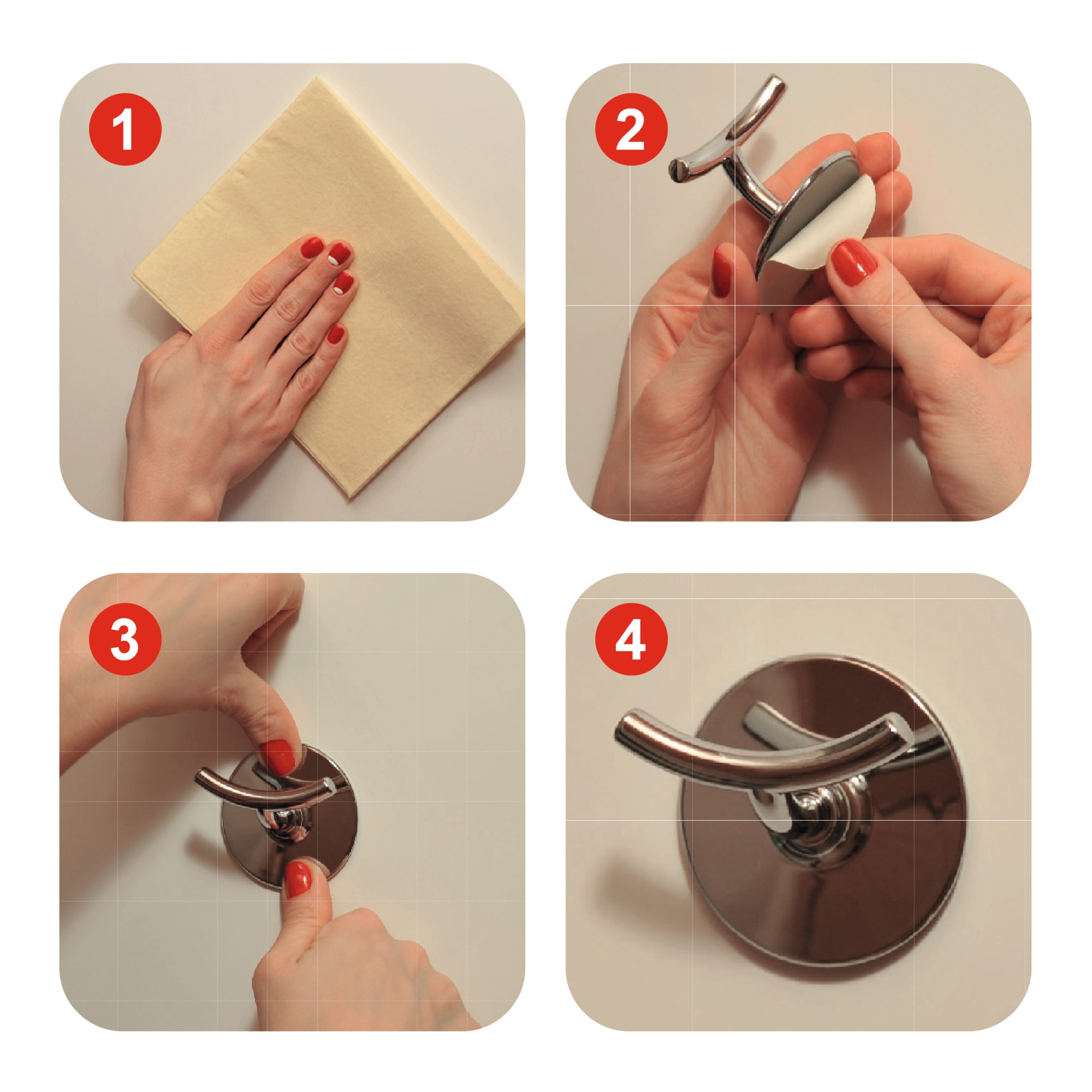 84730543 Крючок-вешалка самоклеящийся круг сталь цвет хром 2 шт. нет Santreyd  - Вид №3