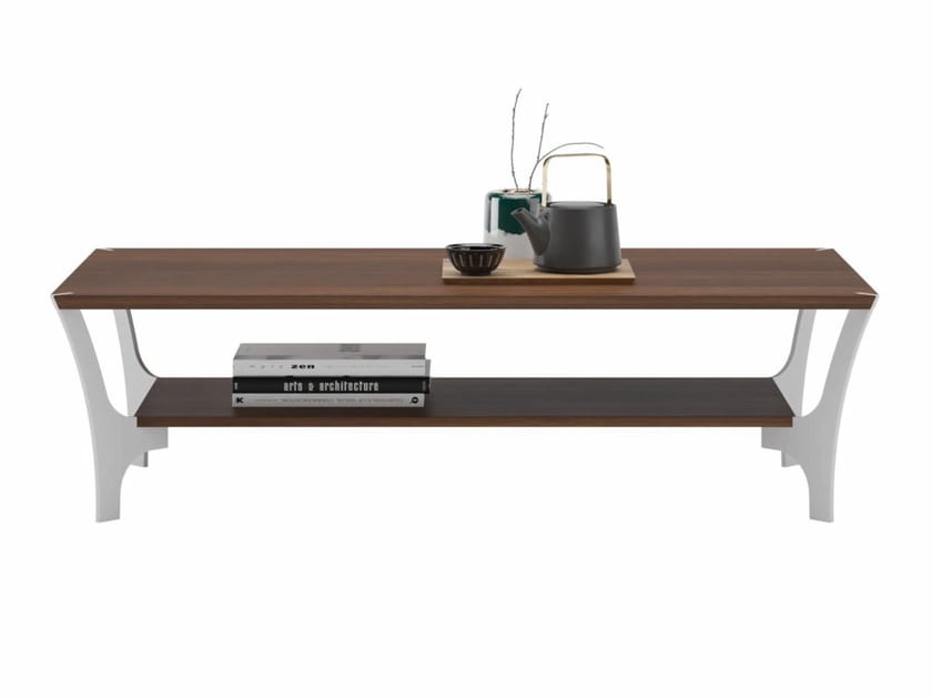 Прямоугольный журнальный столик из шпона с журнальной стойкой Ersa Ravel ARCH-00034976