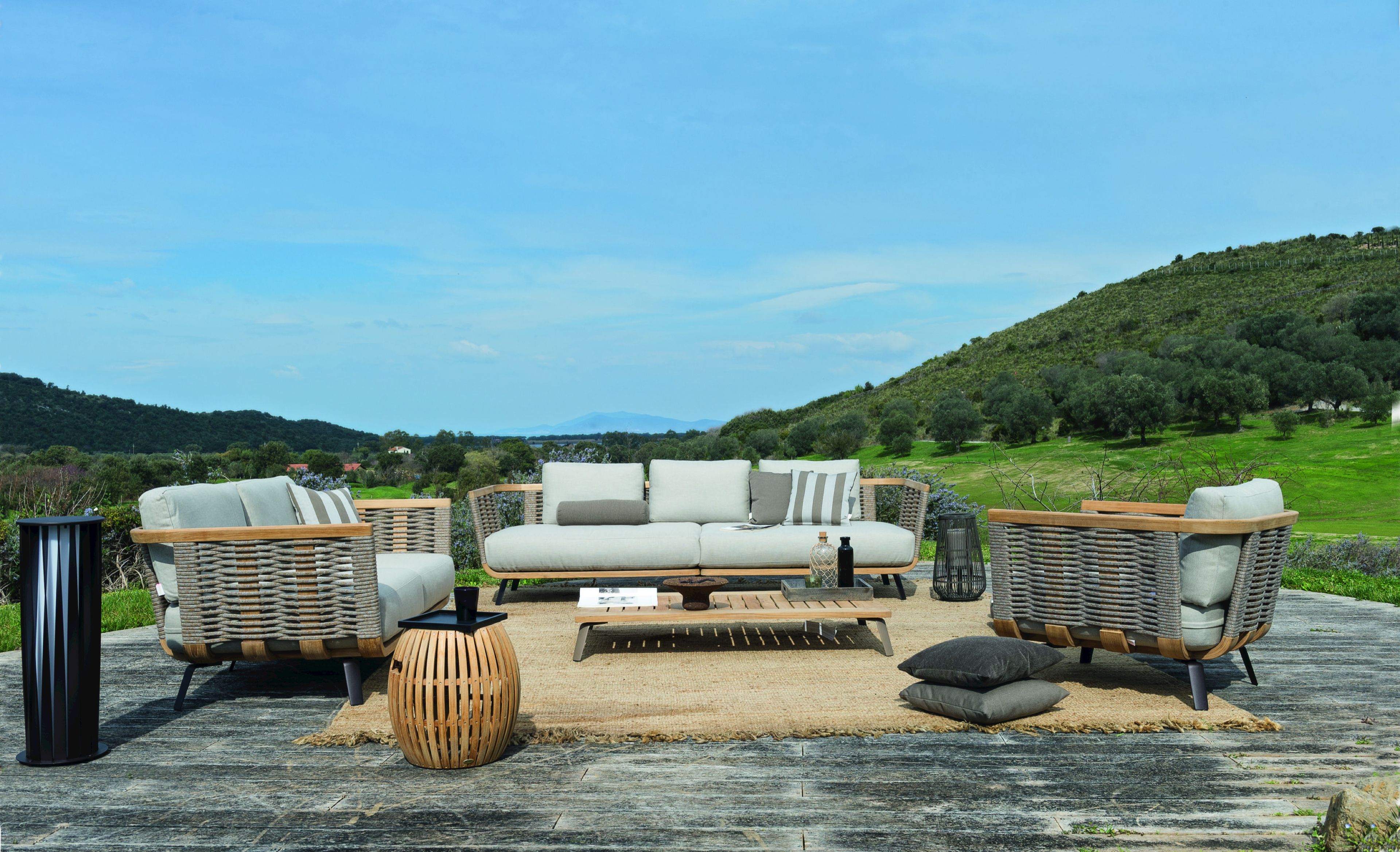 Садовое кресло из тикового дерева и полиолефиновой веревки Unopiù Добро пожаловать ARCH-00083959 - Вид №5