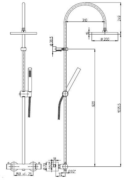 Paini - 78CR689THABS1KM душевая система  - Вид №3