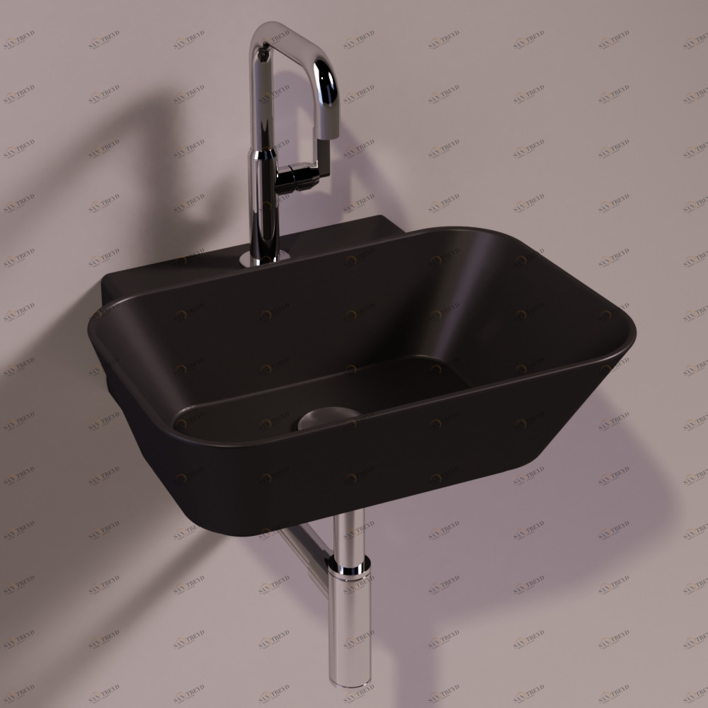 WA08NEROMATT Подвесная раковина настенная прямоугольная Simas  черная 