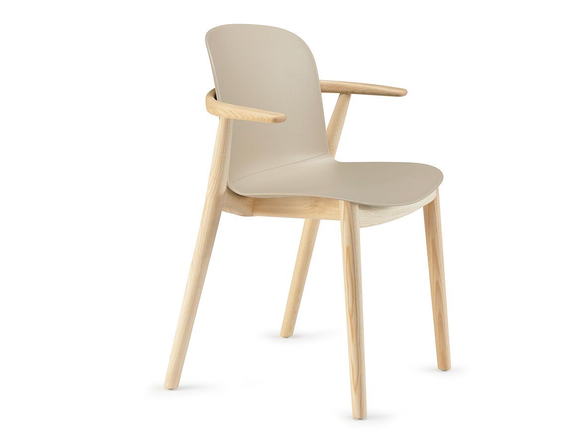 Стул из полипропилена и дерева с подлокотниками Infiniti Relief ARCH-00048986