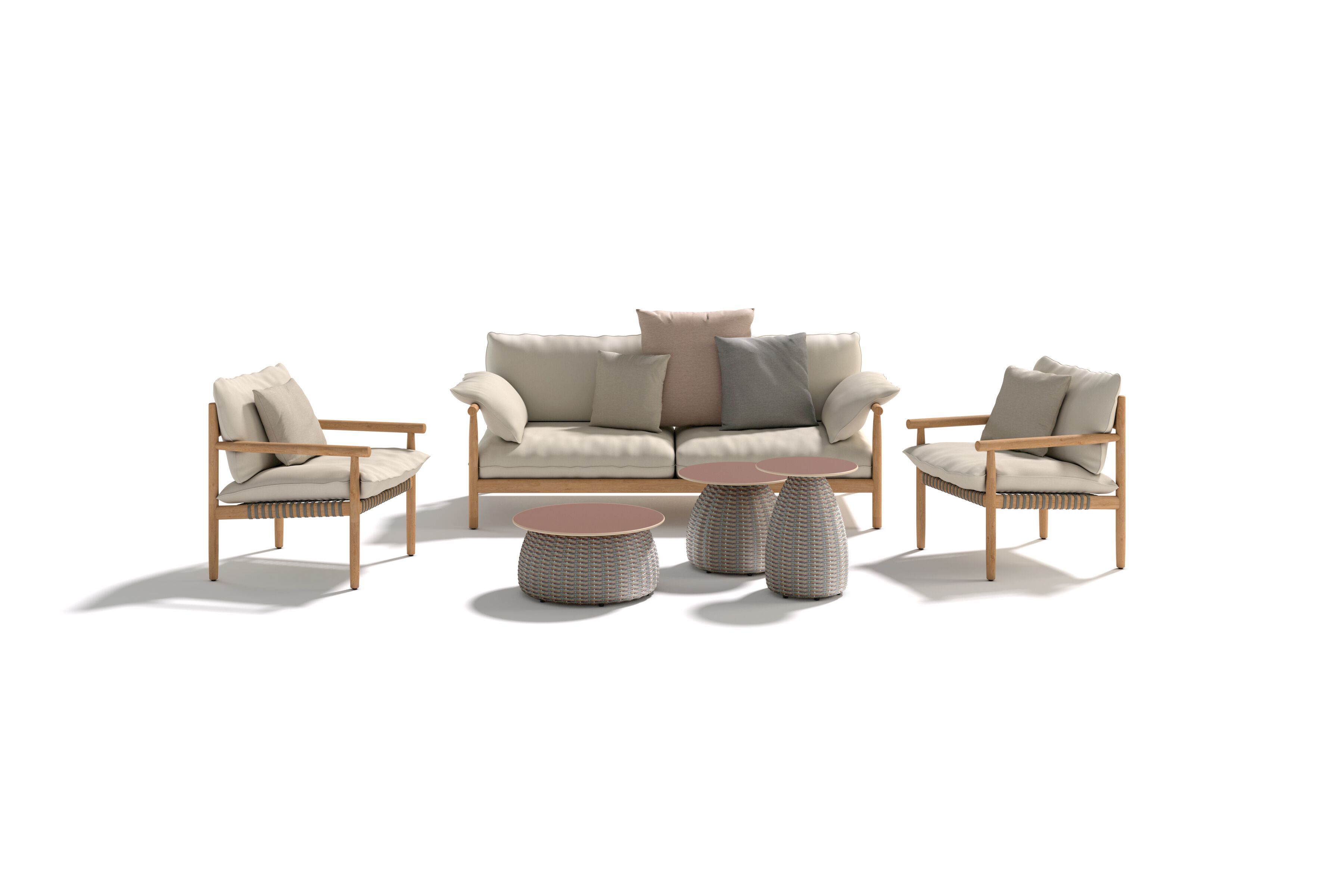 Круглый садовый журнальный столик с керамической столешницей DEDON белые грибы ARCH-00132203 - Вид №6