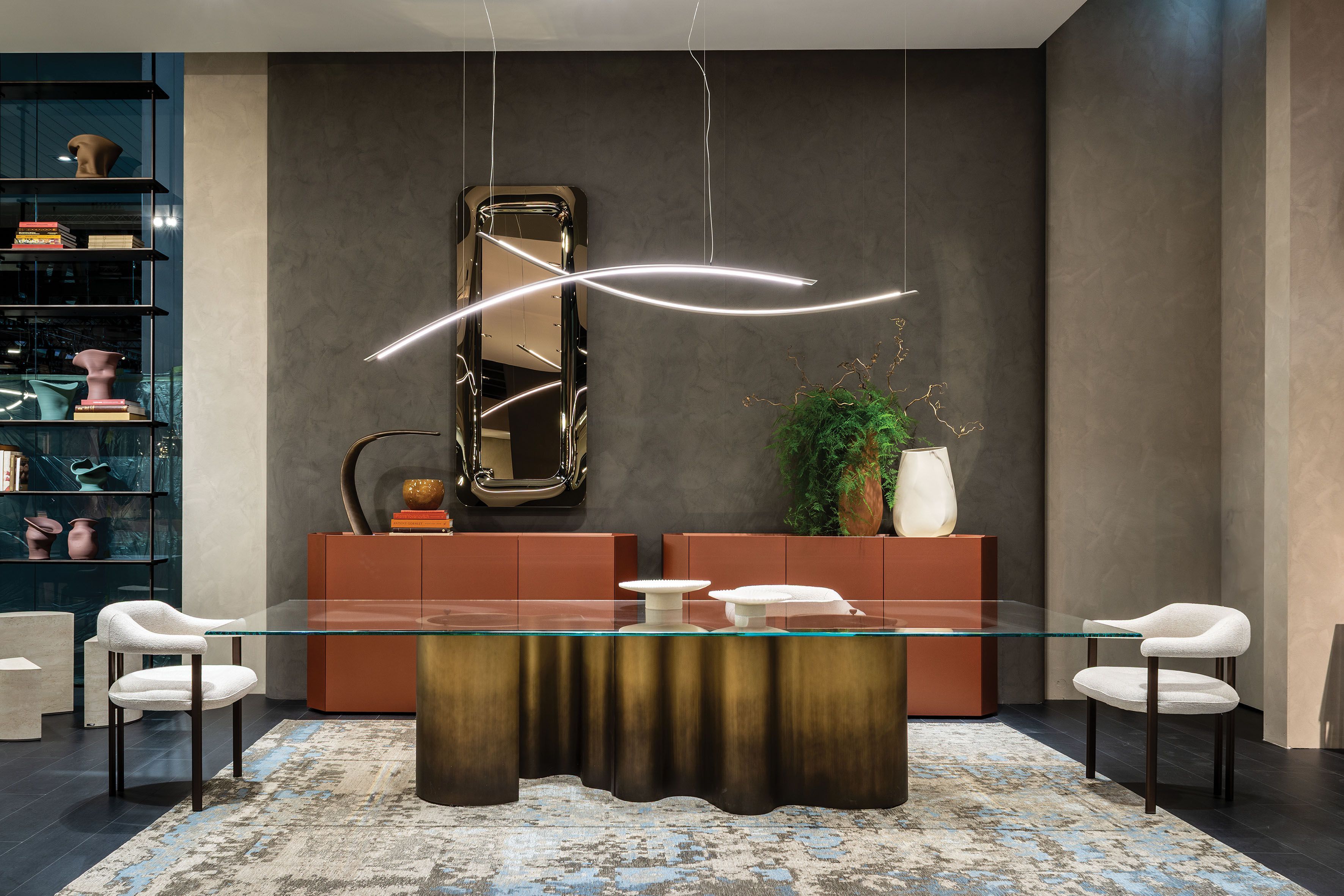 Прямоугольный стол из стали и хрусталя Cattelan italia Papel ARCH-00046851 - Вид №1