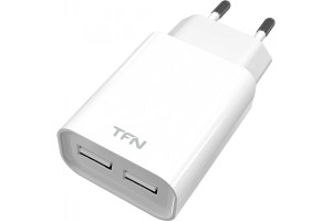 17505384 Сетевое зарядное устройство 2USB 2.4A, белое -WC2U24AWH TFN