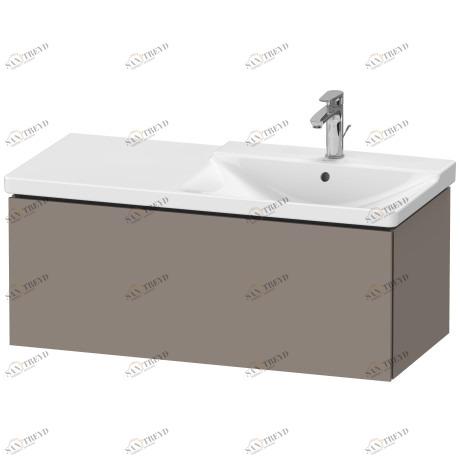 LC615004343 Тумбочка подвесная L-Cube #LC6150 1020 x 481 мм Базальт матовый, декор Duravit