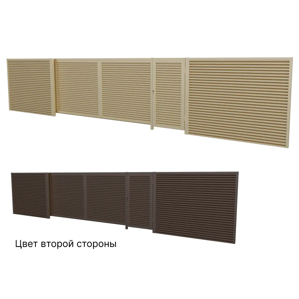 Комплект еврожалюзи для калитки Кавказ 1x2 м коричневый/бежевый Santreyd STLM-2033289 - Вид №1