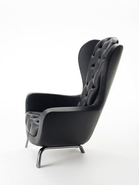 Opinion Ciatti Стеганое кожаное кресло с подлокотниками Bergere Guelfo sun-id-1454736 - Вид №2