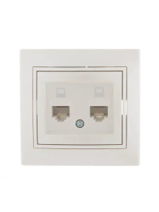 MIRA Розетка компьютерная двойная RJ45Cat 5e жемчужно-белый перламутр