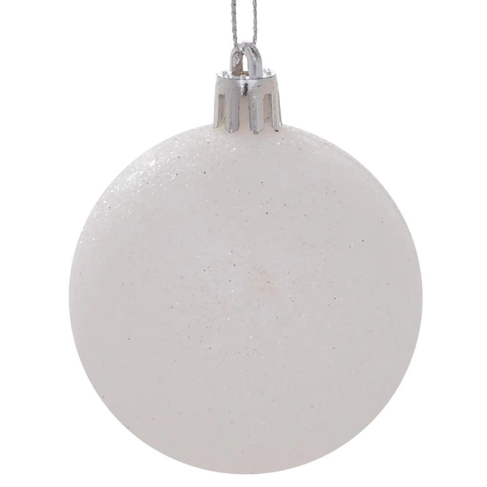 Набор елочных шаров KREAFORTA белые с блестками 18 шт, ø6 см 89420564 STLM-1580656 - Вид №5