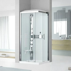 Novellini. Душевая кабина 90x70 A90x70 HYDROMASSAGE с низким душевым поддоном и крышей GLAX 3