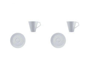 Набор фарфоровых кофейных чашек с блюдцем