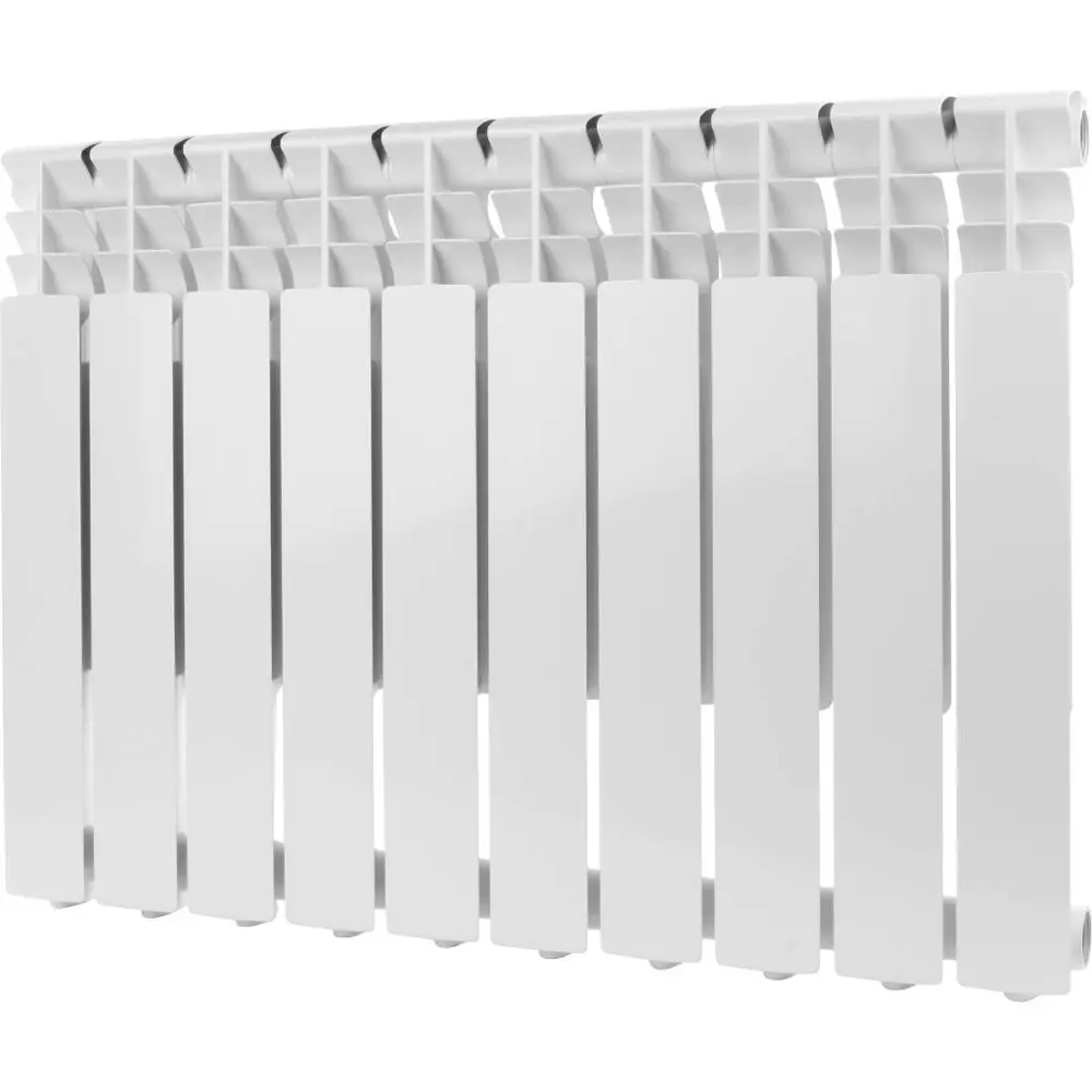 Радиатор секционный Rommer Optima 500/85 10 секций боковое подключение алюминий белый Отсутствует STLM-2121597